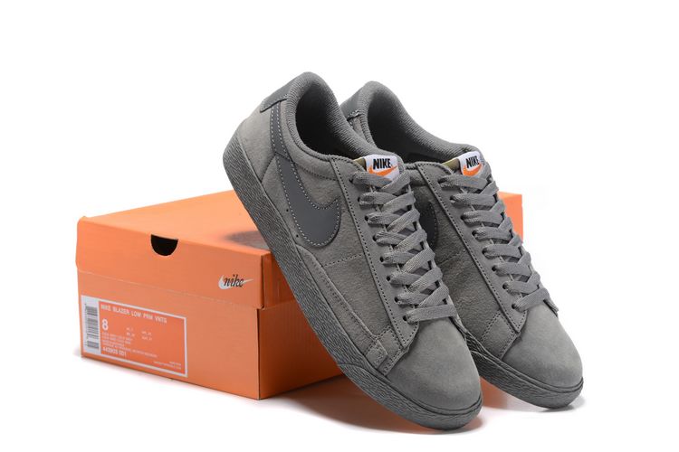 Nike Blazer Low PRM VNTG All Grey Shoes - Click Image to Close